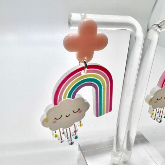 Rainbow and Cloud Earrings
