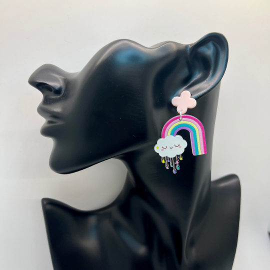 Rainbow and Cloud Earrings