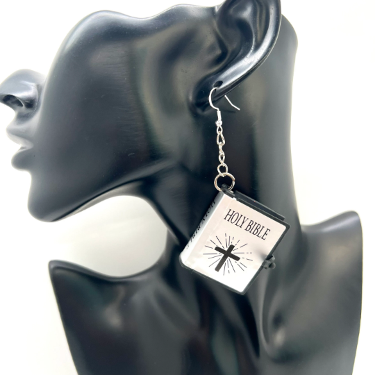 Holy Bible Book Earrings