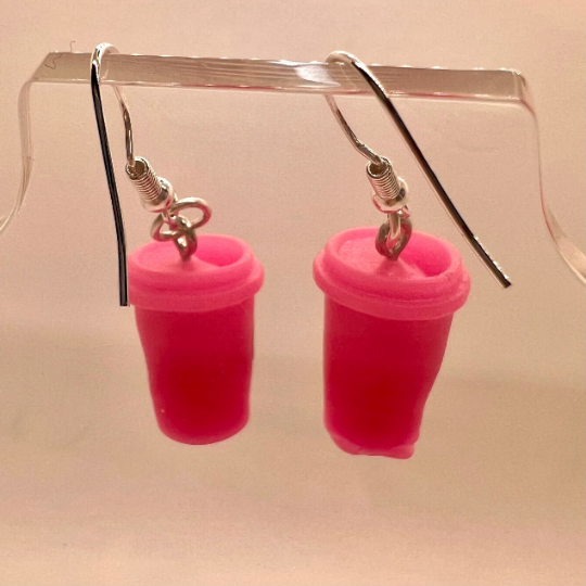 Pink Starbucks Cup Earrings