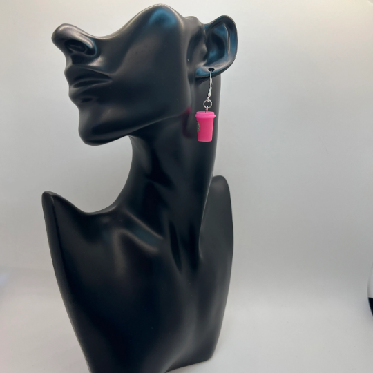 Pink Starbucks Cup Earrings