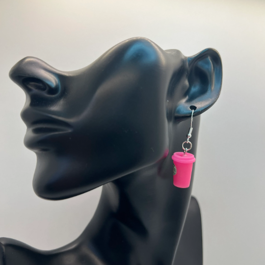 Pink Starbucks Cup Earrings