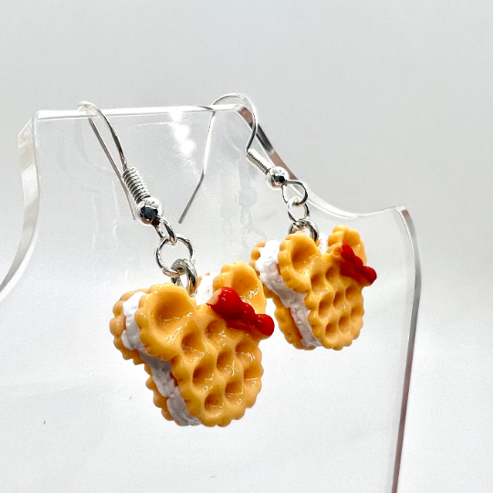 Minnie Mouse Waffle Earrings