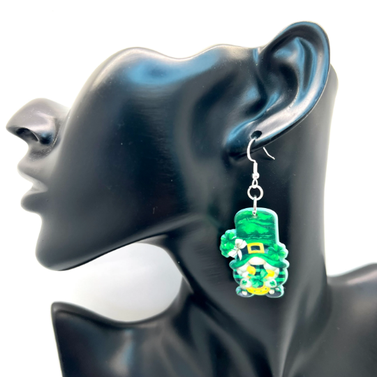 St Patricks Gnome Earrings