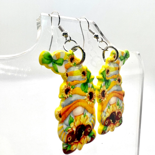 Sun Flower Gnome Earrings