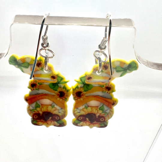 Sun Flower Gnome Earrings