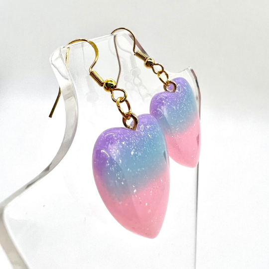 Glitter Heart Earrings