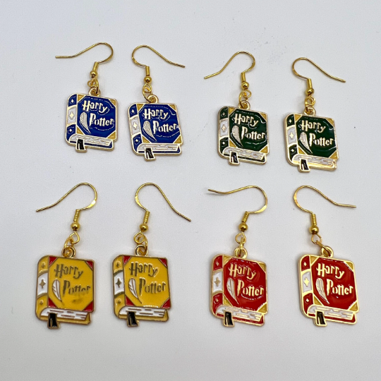 Harry potter sales book earrings