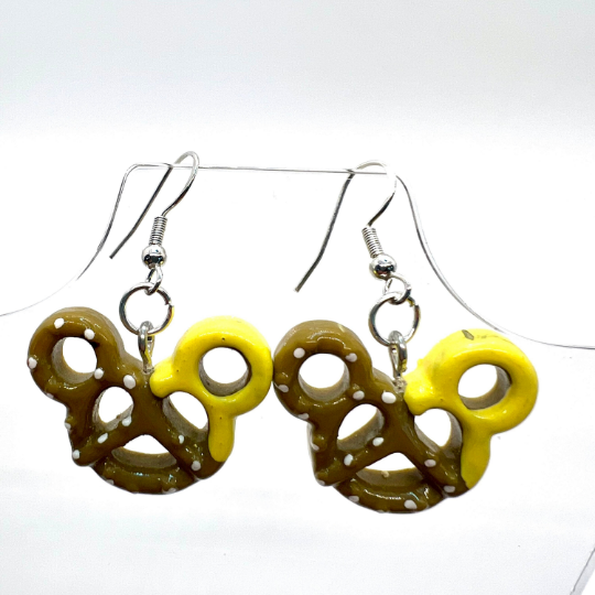 Mickey Cheese Pretzel Earrings