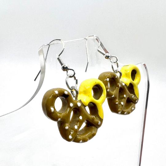 Mickey Cheese Pretzel Earrings