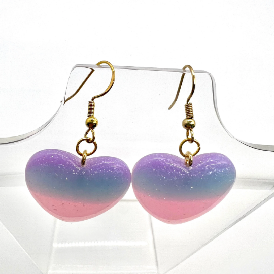 Glitter Heart Earrings