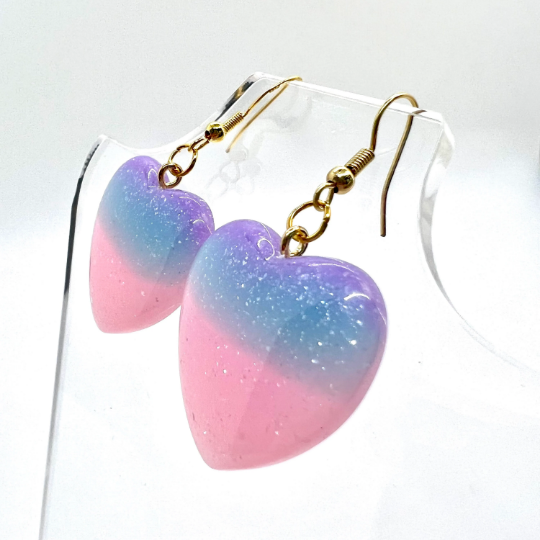 Glitter Heart Earrings