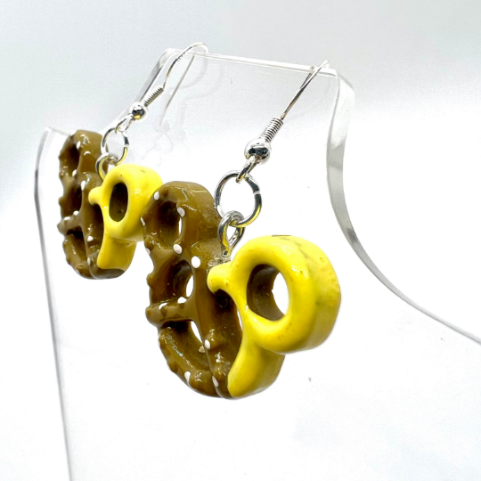 Mickey Cheese Pretzel Earrings