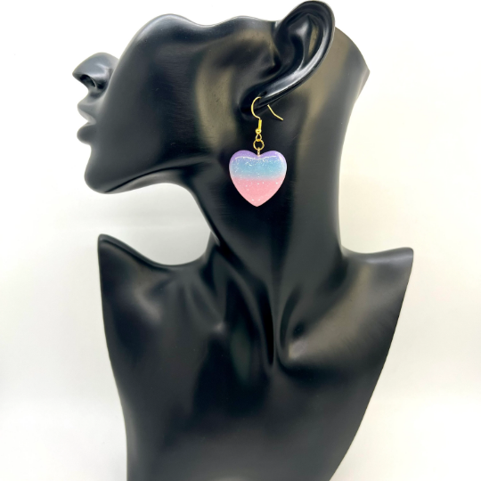 Glitter Heart Earrings