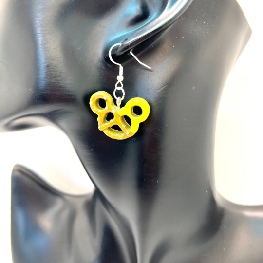 Mickey Cheese Pretzel Earrings
