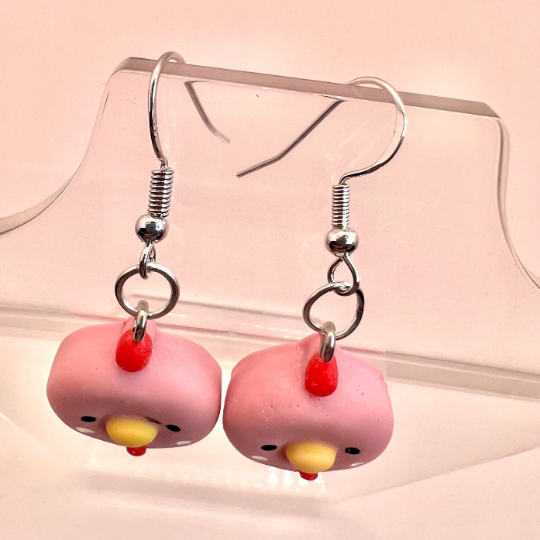 Pink Chicken Earrings