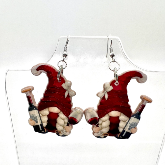 Wine Gnome Earrings