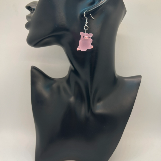 Pink Pig Earrings