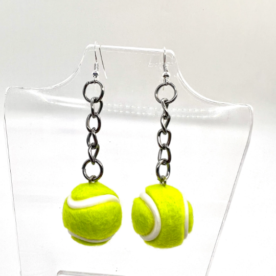 Fuzzy Tennis Ball Earrings