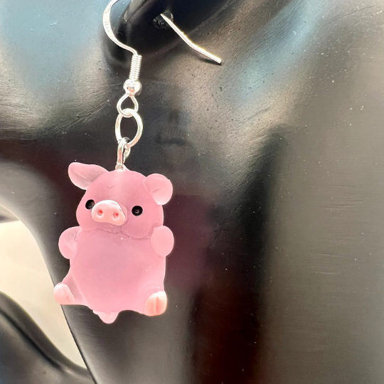 Pink Pig Earrings