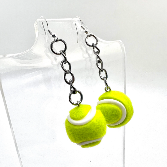 Fuzzy Tennis Ball Earrings