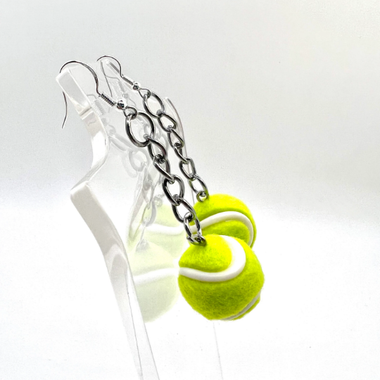 Fuzzy Tennis Ball Earrings
