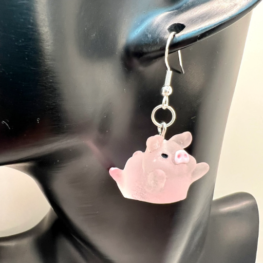 Pink Pig Earrings