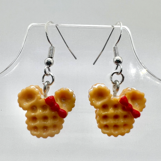 Minnie Mouse Waffle Earrings