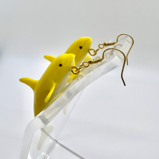 Yellow Dolphin Earrings
