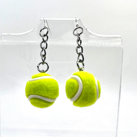 Fuzzy Tennis Ball Earrings