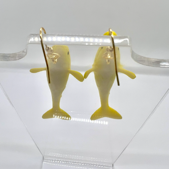 Yellow Dolphin Earrings