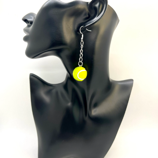 Fuzzy Tennis Ball Earrings