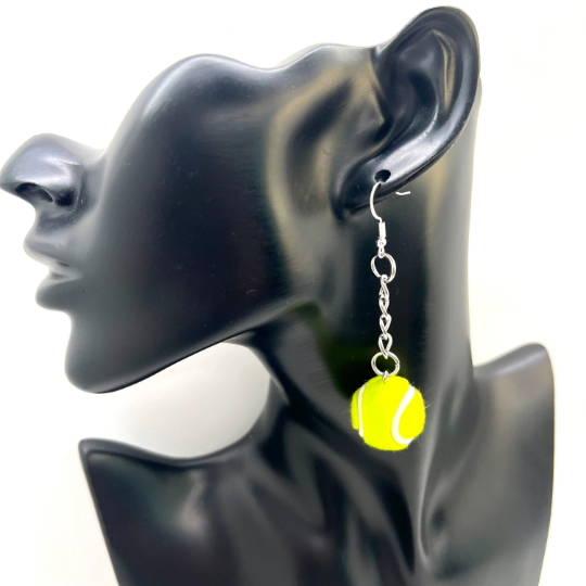 Fuzzy Tennis Ball Earrings