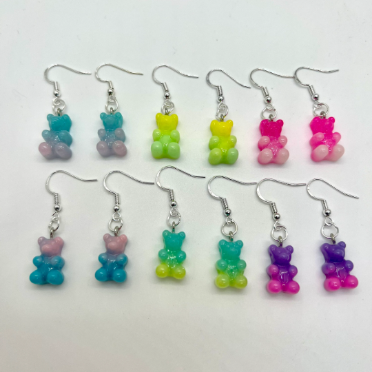Gummy Bear Ombre Glitter Earrings