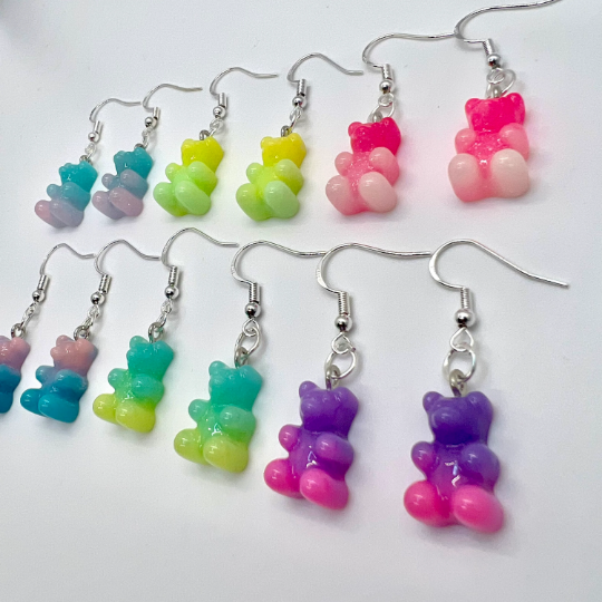 Gummy Bear Ombre Glitter Earrings