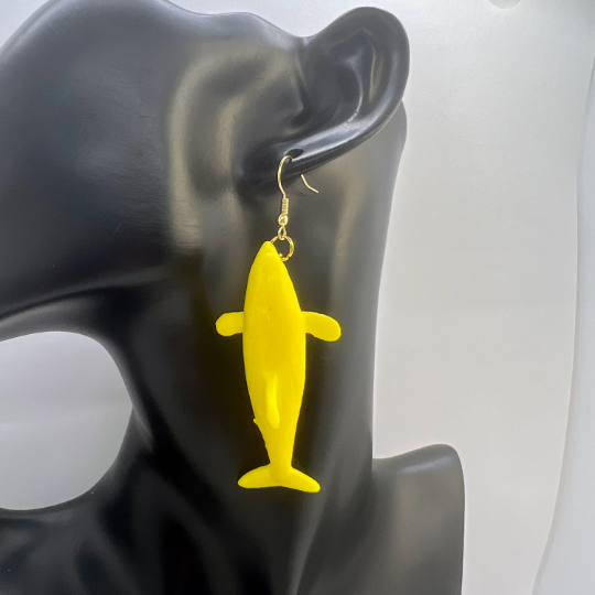 Yellow Dolphin Earrings