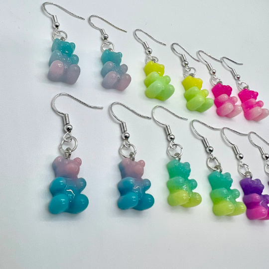 Gummy Bear Ombre Glitter Earrings