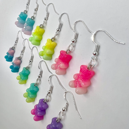 Gummy Bear Ombre Glitter Earrings