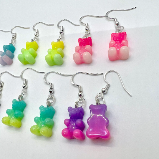 Gummy Bear Ombre Glitter Earrings