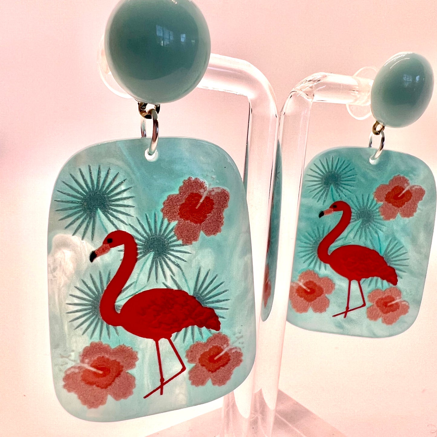 Blue Flamingo Earrings