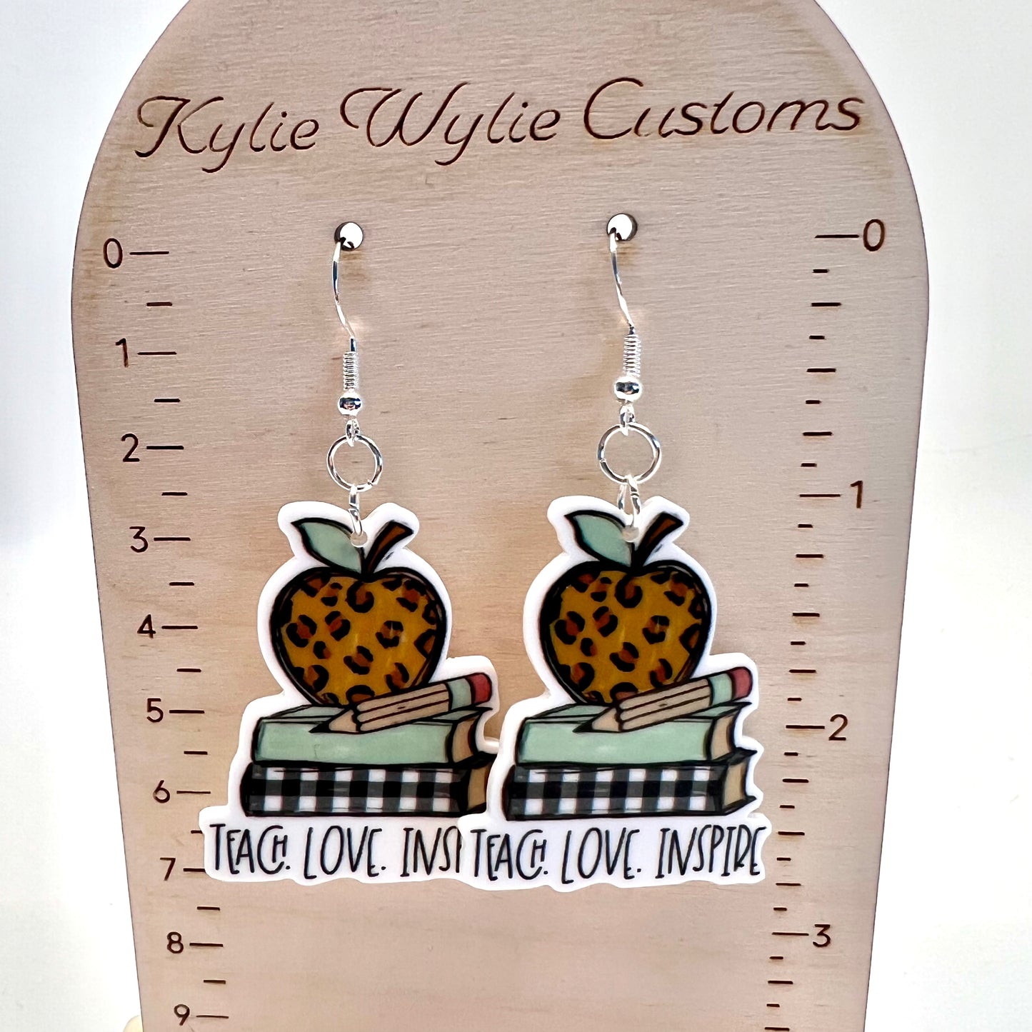 School Teacher Earrings - Teach. Love. Inspire.