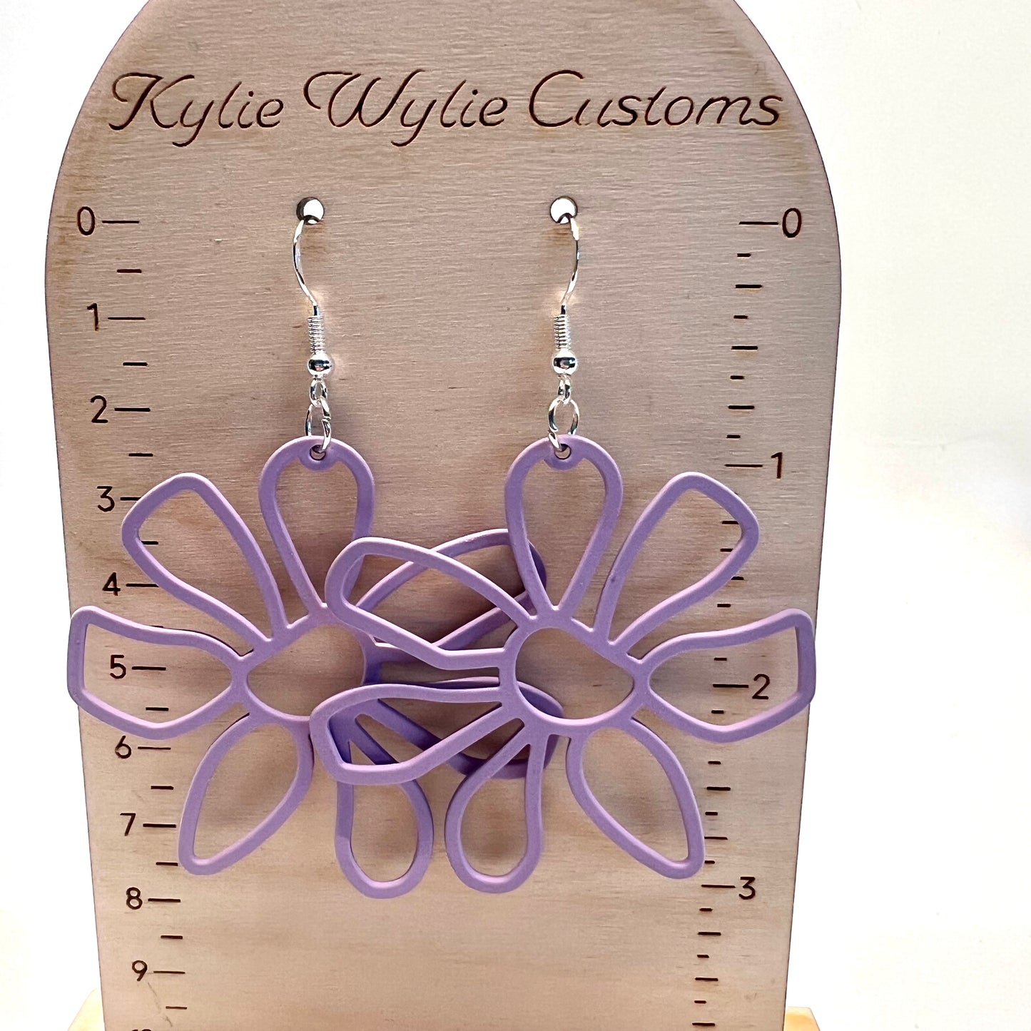 Large Purple Flower Earrings