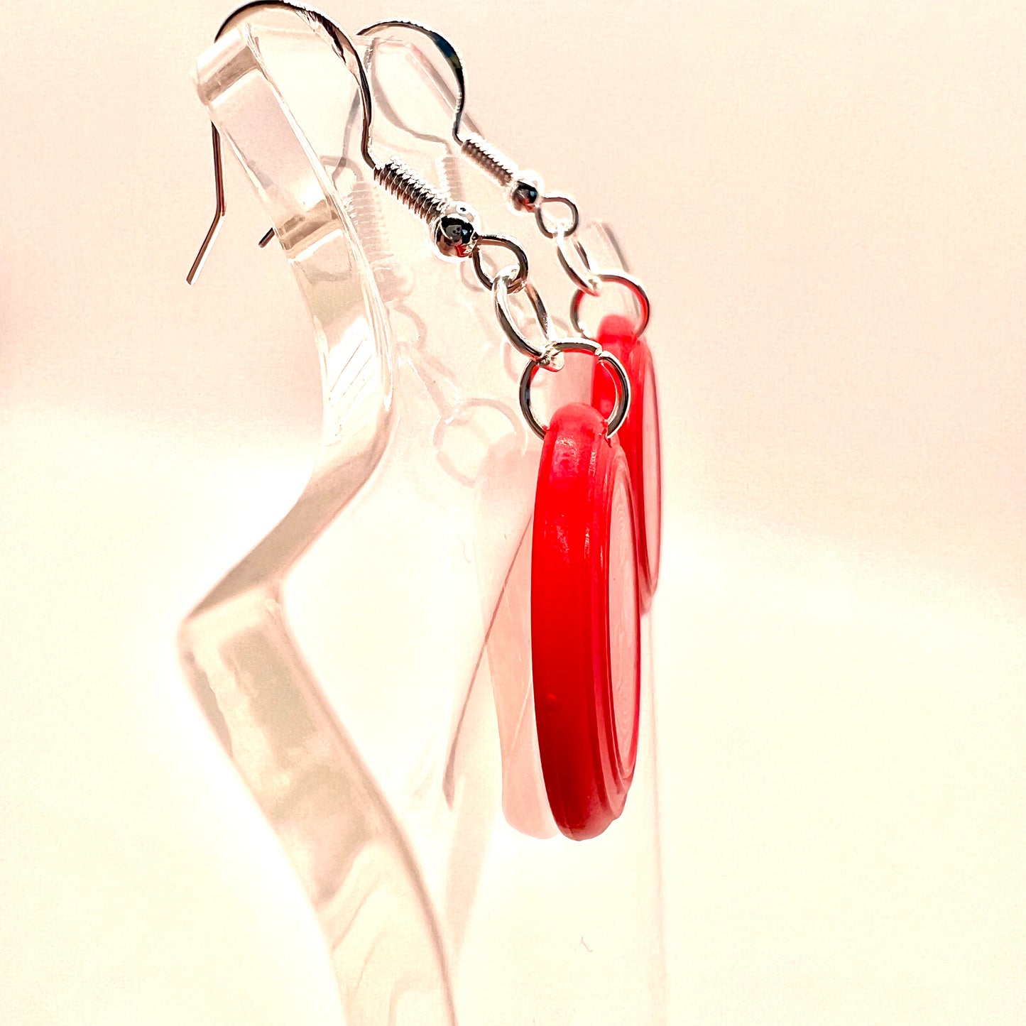 Red Frisbee Earrings