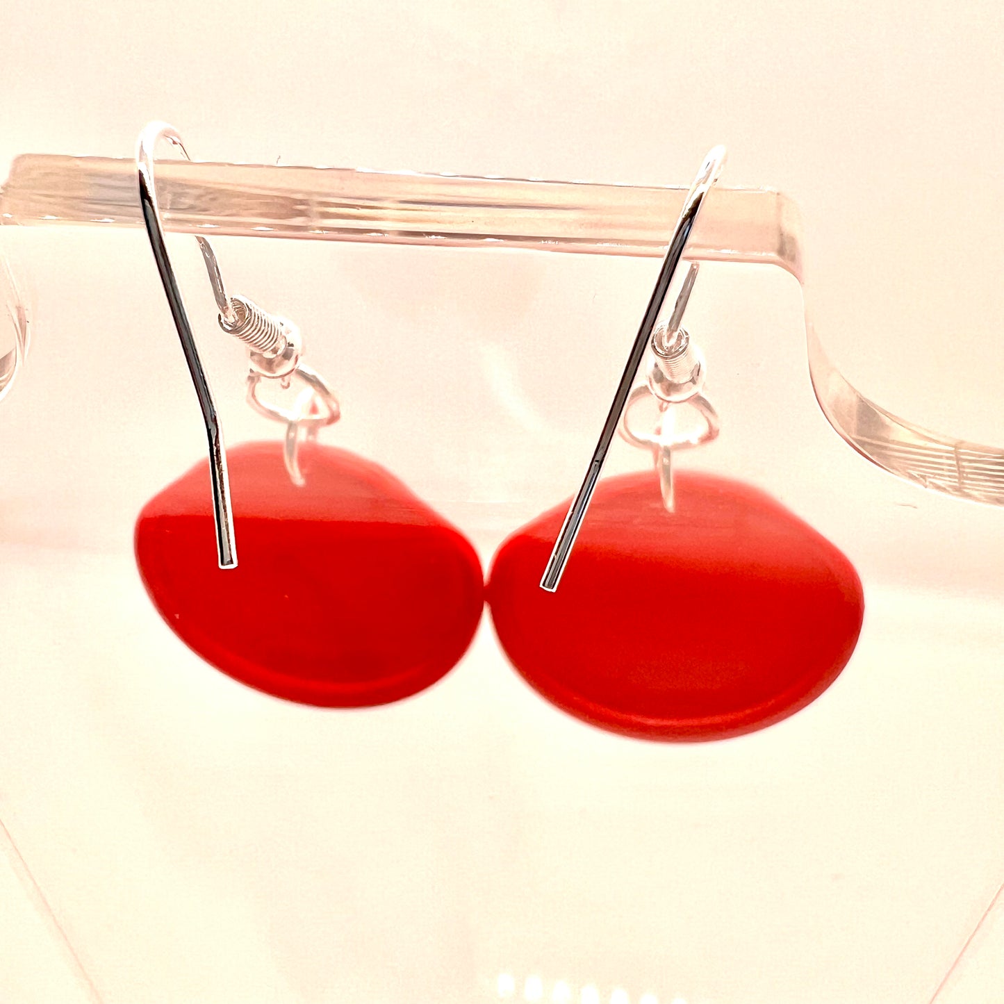 Red Frisbee Earrings