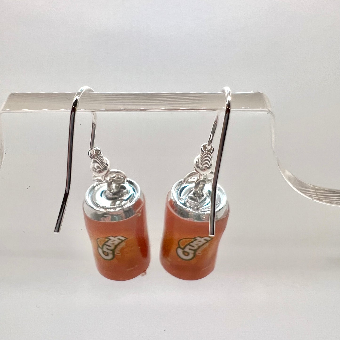 Orange Crush Soda Can Earrings