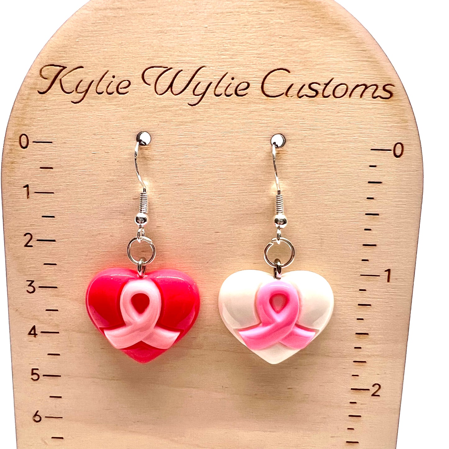 Pink Cancer Ribbon Earrings
