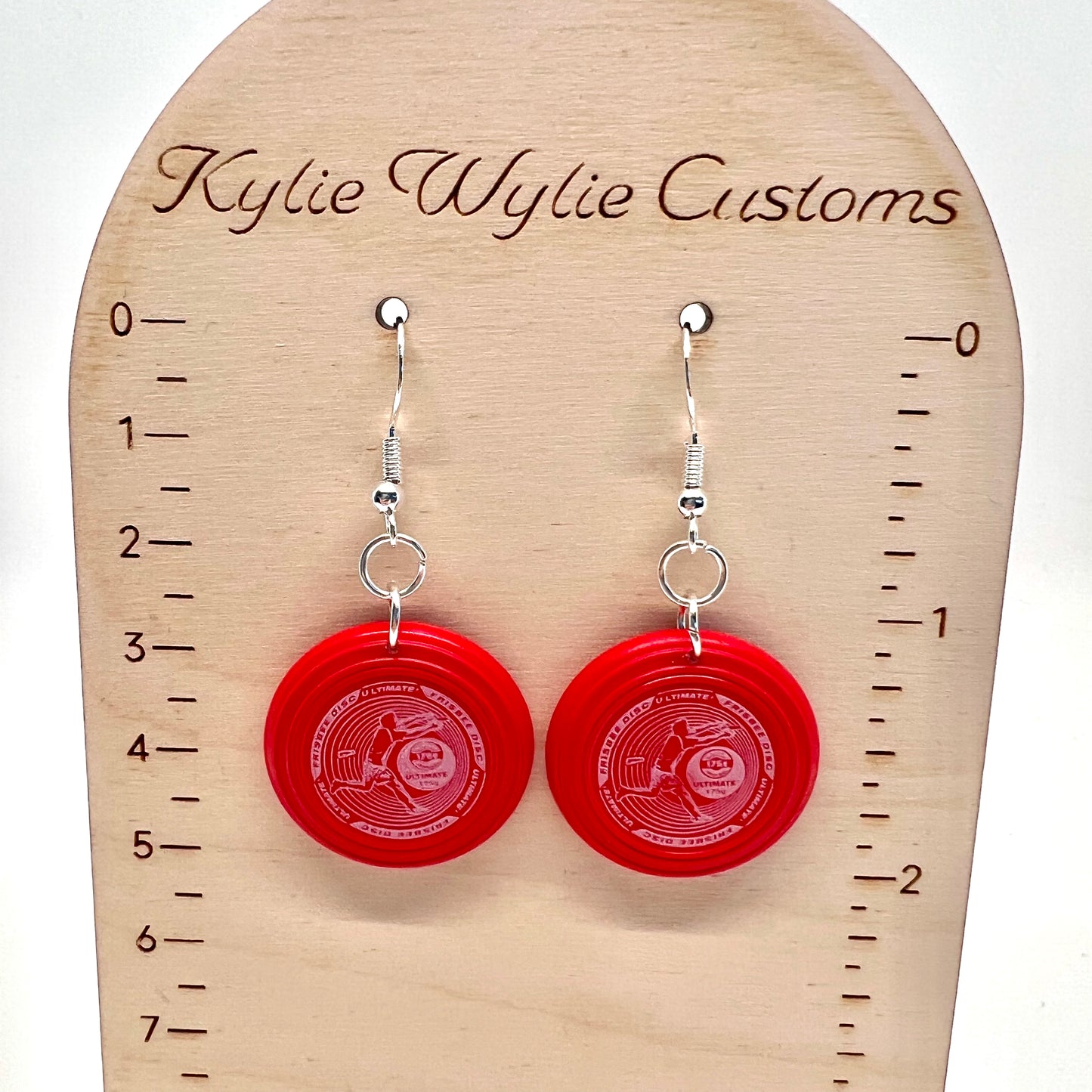 Red Frisbee Earrings