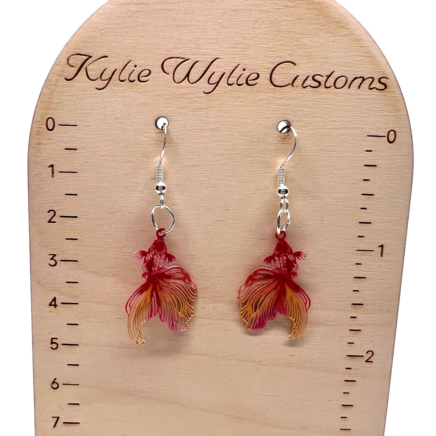 Red Beta Fish Earrings