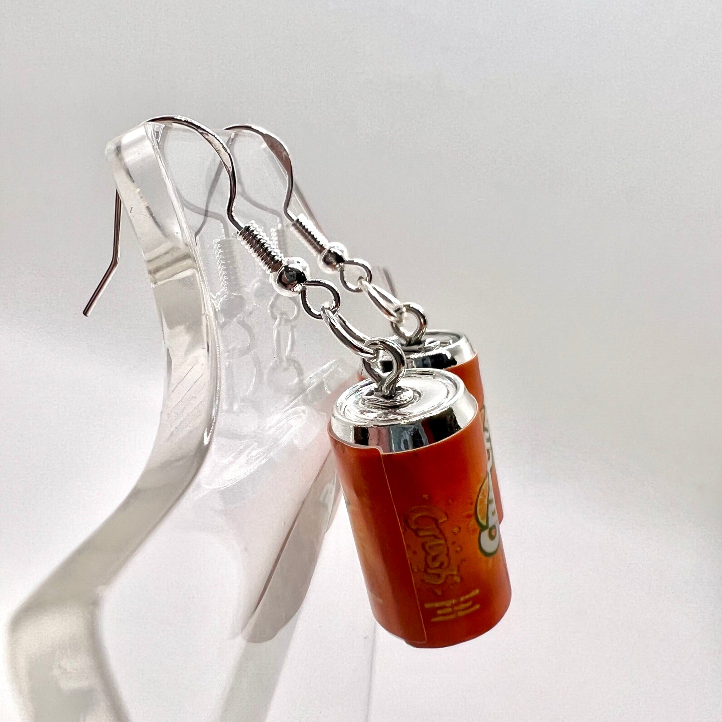 Orange Crush Soda Can Earrings
