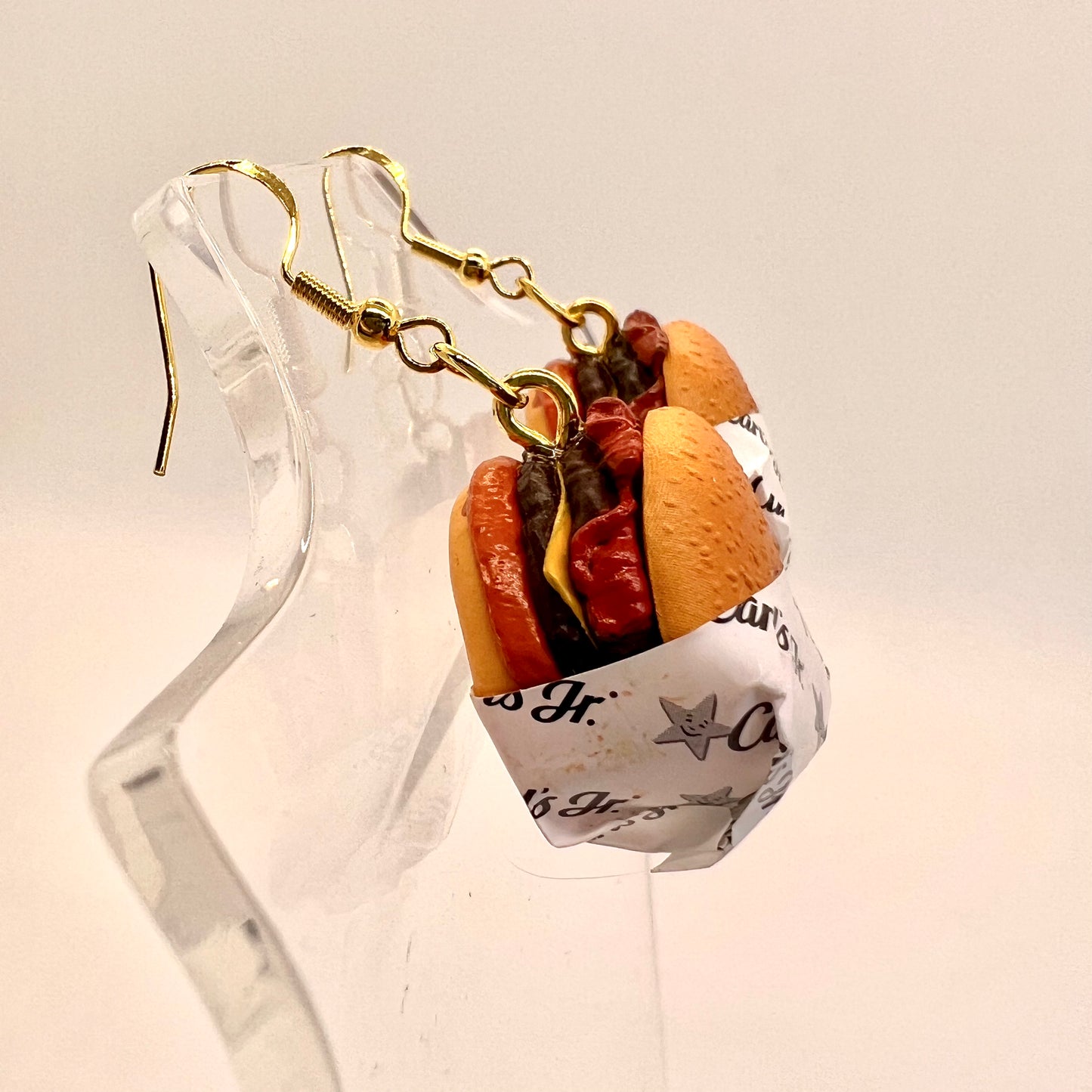 Carls Jr Burger Earrings